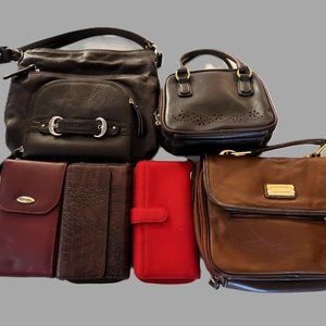 Vintage 6 Bundle Collection of Clutch, Wallets, Hand Bags, Purse, Shoulder Bags